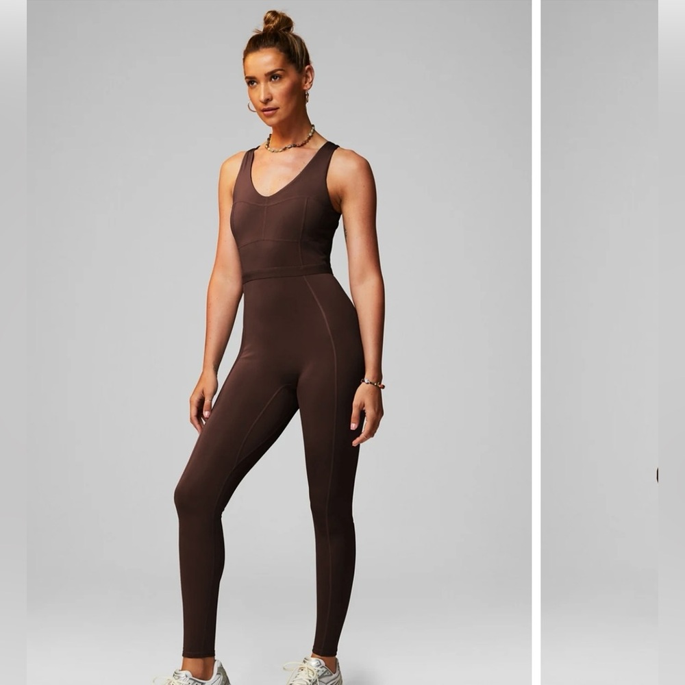NWT Khloe Kardashian Fabletics: Motion365+ Jumpsuit Cacao size M
